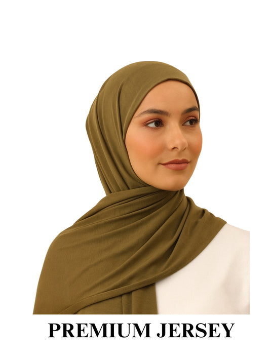 Jersey Hijab - Olive & Aura