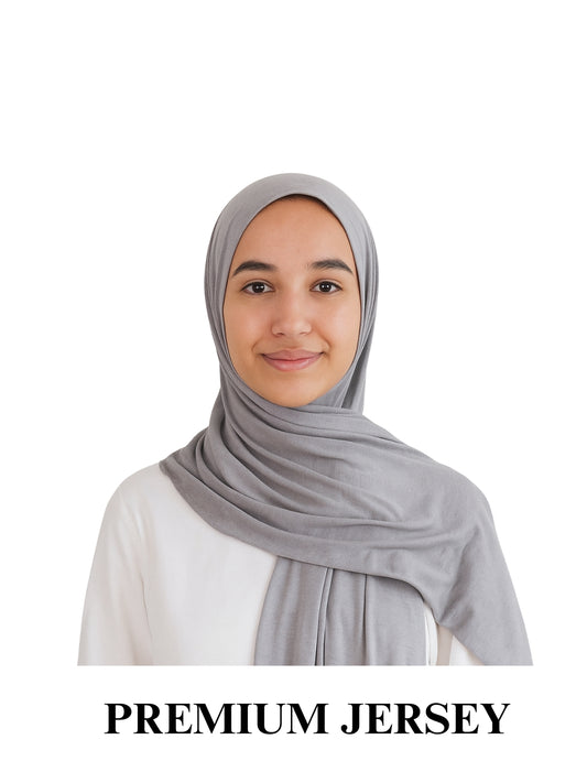 Jersey Hijab - Silver Mist