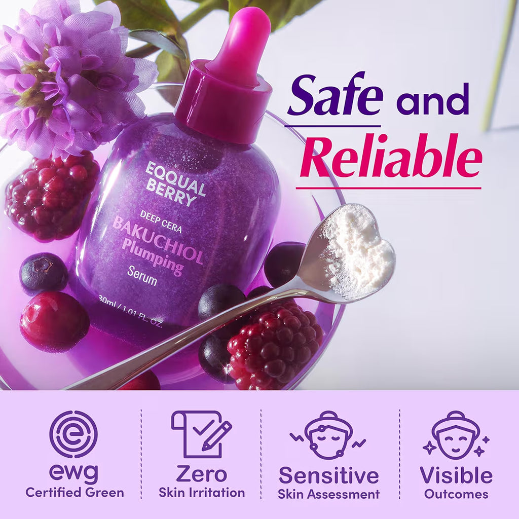 EQQUALBERRY Bakuchiol Plumping Serum – Pore and Wrinkle Minimizer with Bakuchiol 30 ml